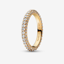 La Bague rang pavée, Pandora Timeless, dorée or jaune 585/1000, 162627C01.
