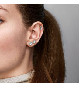 Les Boucles d'oreilles Pandora, coeurs surélevés, argent 925/1000, 298427C01.