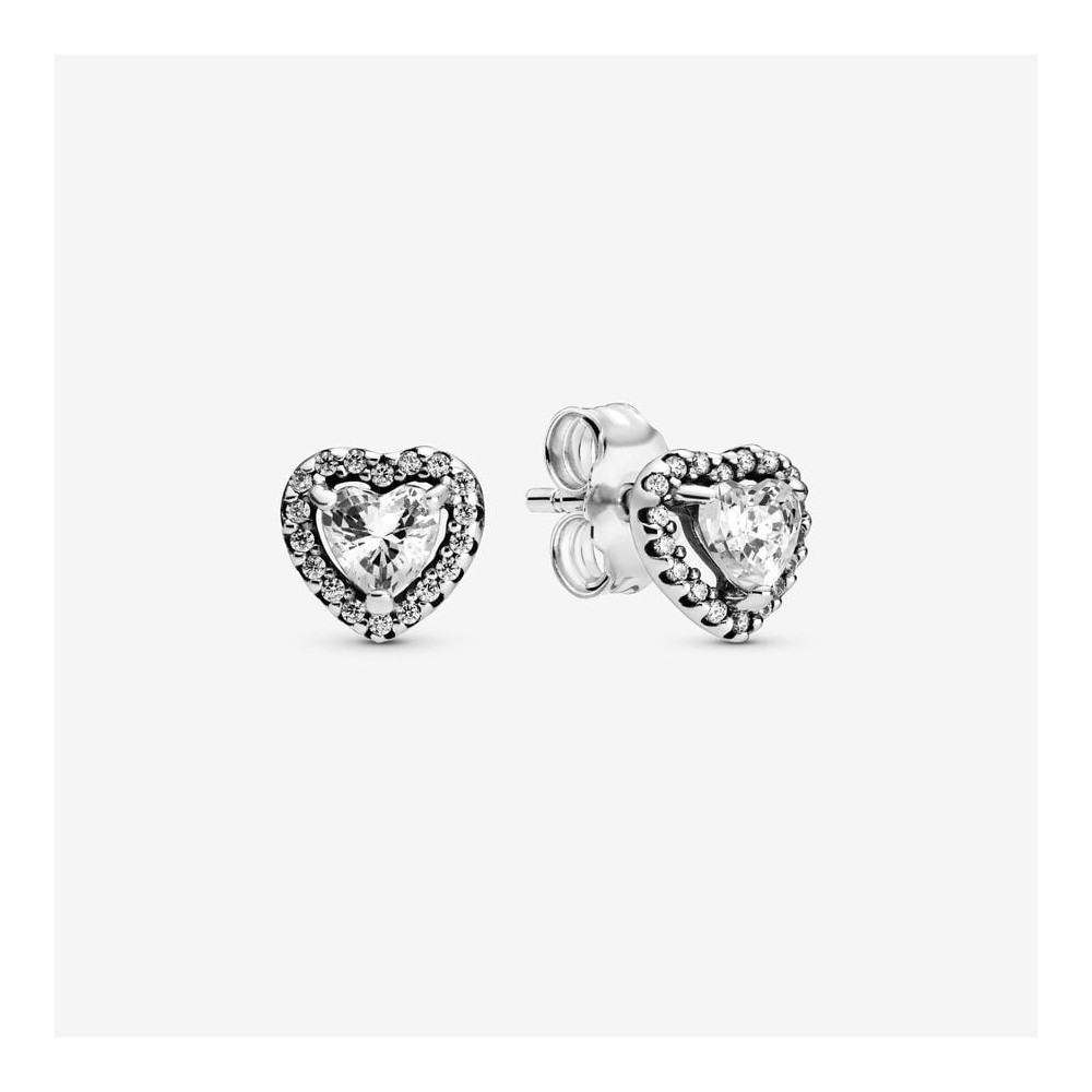 Les Boucles d'oreilles Pandora, coeurs surélevés, argent 925/1000, 298427C01.