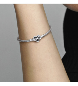 Le Bracelet à charms, PANDORA MOMENTS, coeur infini scintillant, en argent 925/1000, 592645C01
