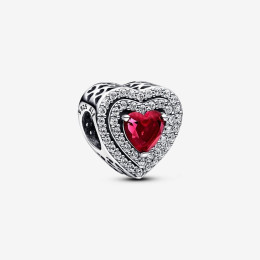Le Charm Pandora , Cœurs Nivelés Scintillant, Argent 925/1000, 799218C02