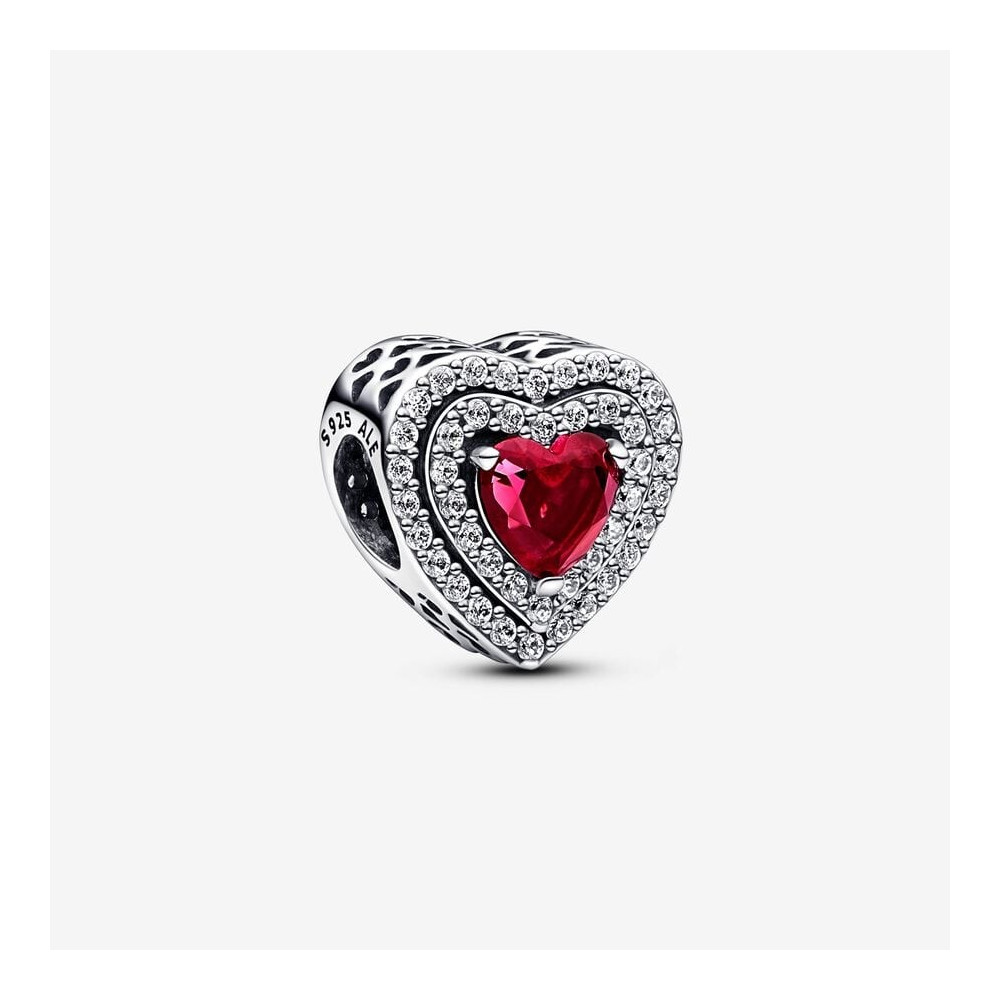 Le Charm Pandora , Cœurs Nivelés Scintillant, Argent 925/1000, 799218C02