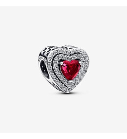 Le Charm Pandora , Cœurs Nivelés Scintillant, Argent 925/1000, 799218C02