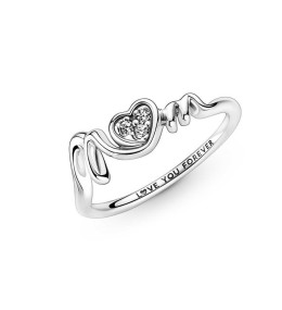 Bague Pandora, Maman Coeur Pavé, en argent 925/1000 191149C01