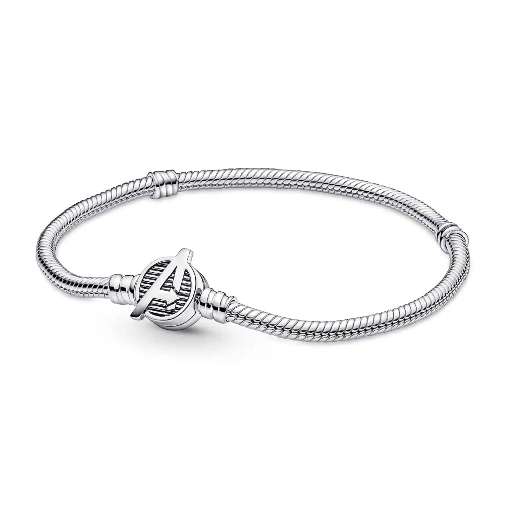 Bracelet Pandora moments Marvel, Maille Serpent Fermoir Logo The Avengers, en argent 925/1000 590784C00