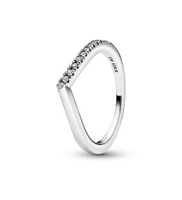 La Bague Pandora, Demi-Voeu intemporel flottante, en argent 925/1000, 192394C01.