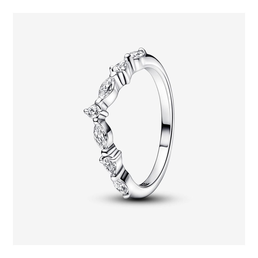 La Bague Pandora, Intemporel Souhait Scintillant Alternance, en argent 925/1000, 192390C01.