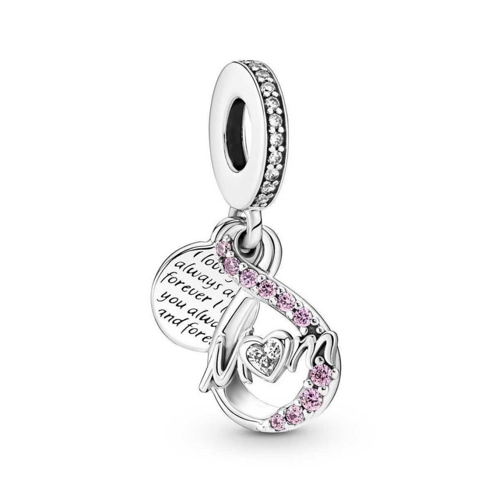 Charms - Bijoux - PANDORA - Charm pendentif Pandora moments, Double Pavé Maman Infini, en argent 925/1000 791468C01