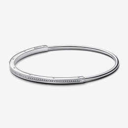 Le Bracelet Jonc Pavé I-D, Pandora Signature, argent 925/1000, 592313C01.