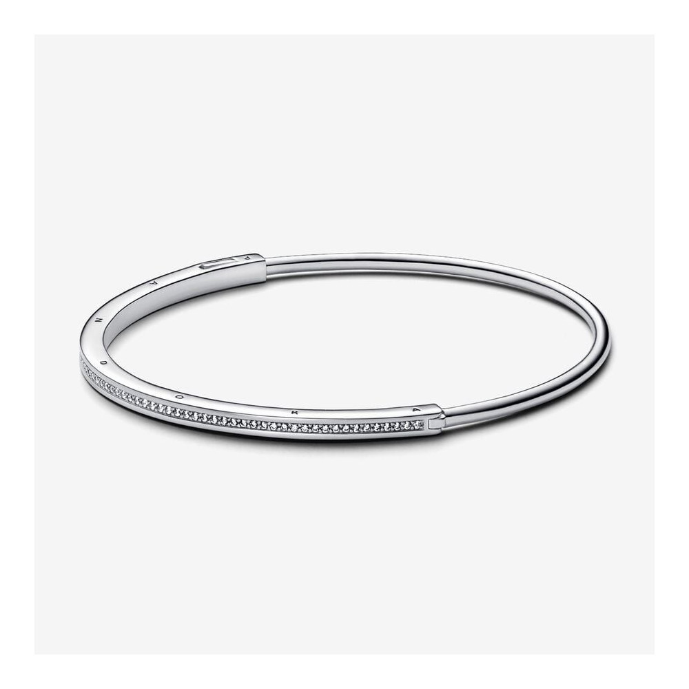 Le Bracelet Jonc Pavé I-D, Pandora Signature, argent 925/1000, 592313C01.