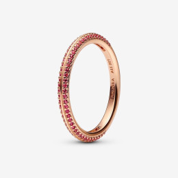 La Bague Pavée Rouge, Pandora ME, en doré or rose 585/1000, 189679C02.