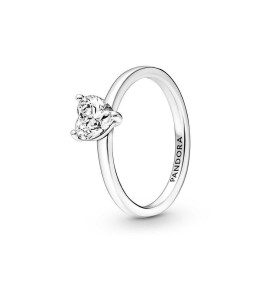 Bague Pandora, Solitaire Cœur Scintillant, en argent 925/1000 191165C01