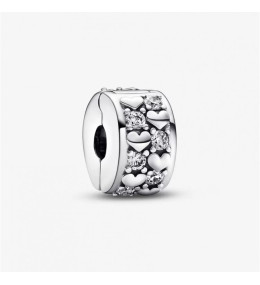 Le Charm clip, Pandora moments, coeurs brillants, en argent 925/1000, 792235C01.