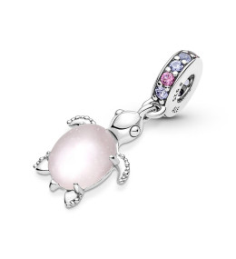 Le Charm pendentif, Pandora moments, tortue de mer rose, en verre de Murano en Argent 925/1000 798939C02.