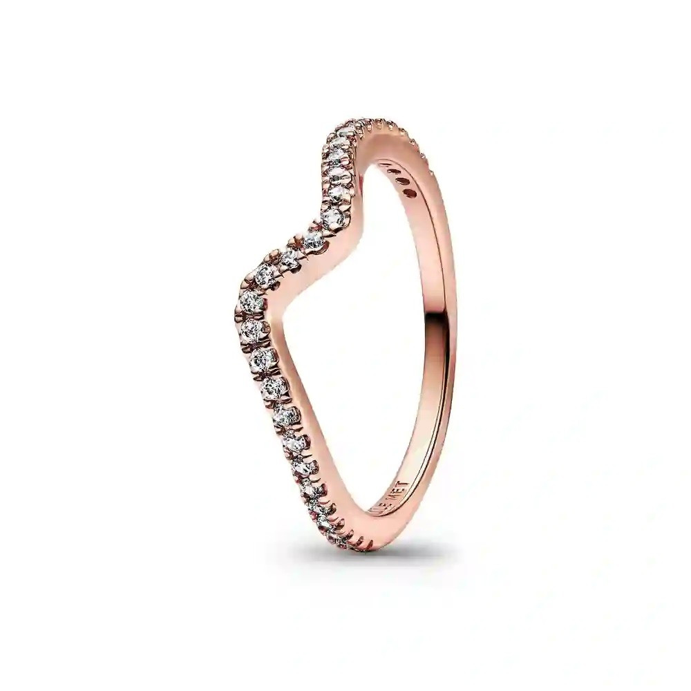 La Bague Pandora, Vague scintillante, doré or rose 585/1000, 182539C01.