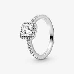 La Bague Pandora, Halo Scintillant Carré, en argent 925/1000, 198863C01.