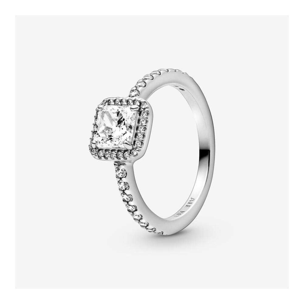 La Bague Pandora, Halo Scintillant Carré, en argent 925/1000, 198863C01.