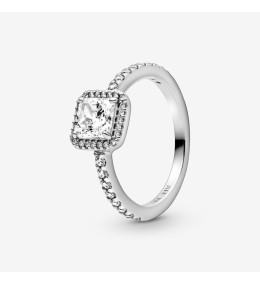 La Bague Pandora, Halo Scintillant Carré, en argent 925/1000, 198863C01.