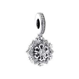 Le Charm Pendentif Pandora, Double Flocon de Neige Scintillant, argent 925/1000, 792355C01.