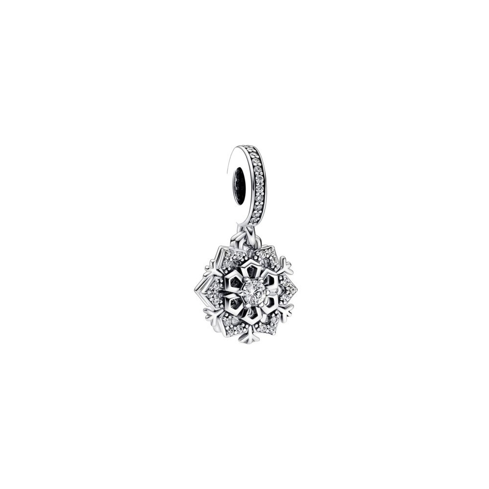 Le Charm Pendentif Pandora, Double Flocon de Neige Scintillant, argent 925/1000, 792355C01.