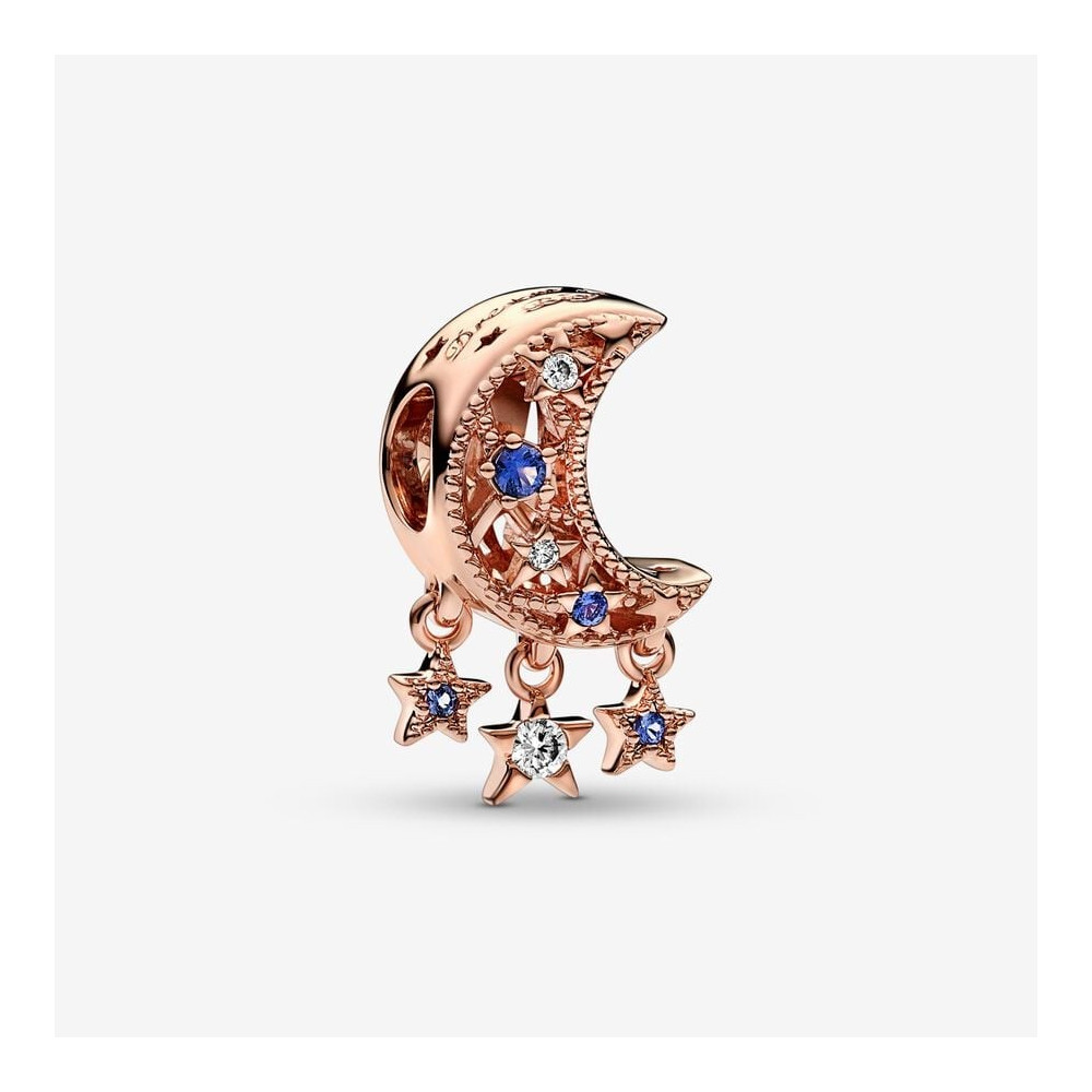 Le Charm Pandora, Étoile & Croissant de Lune, doré or rose 585/1000, 789643C01.