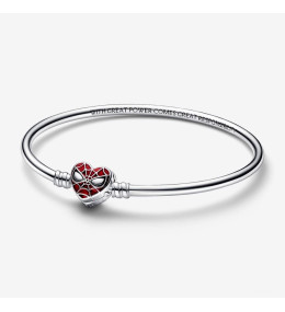 Le Bracelet Jonc Marvel, Pandora Moments, Fermoir , Masque de Spider-Man, en argent 925/1000, 592324C01.