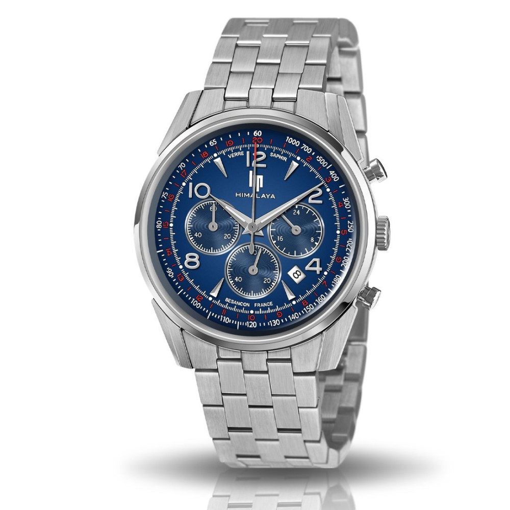 Montre Homme Lip Himalaya, 40 mm, Chronographe acier, 671710