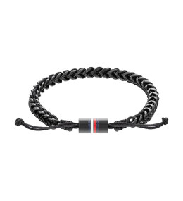 Le Bracelet homme Tommy Hilfiger, Métal Braided, Acier PVD noir, 2790513