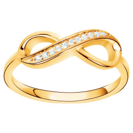 Bague Plaqué Or et 11 oxydes de zirconium by Stauffer Ref. 76100038