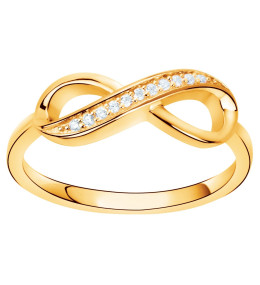 Bague Plaqué Or et 11 oxydes de zirconium by Stauffer Ref. 76100038