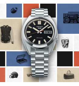 La Montre Homme SEIKO 5 - Automatique 3 aiguilles, jour et date, SRPK89K1