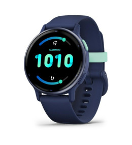 Montre Garmin vívoactive® 5 Boitier avec lunette en aluminium et silicone bleu marine, 010-02862-12