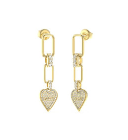 Les Boucles d'oreilles femme Guess, Love me tender, acier PVD jaune, JUBE03247JWYG
