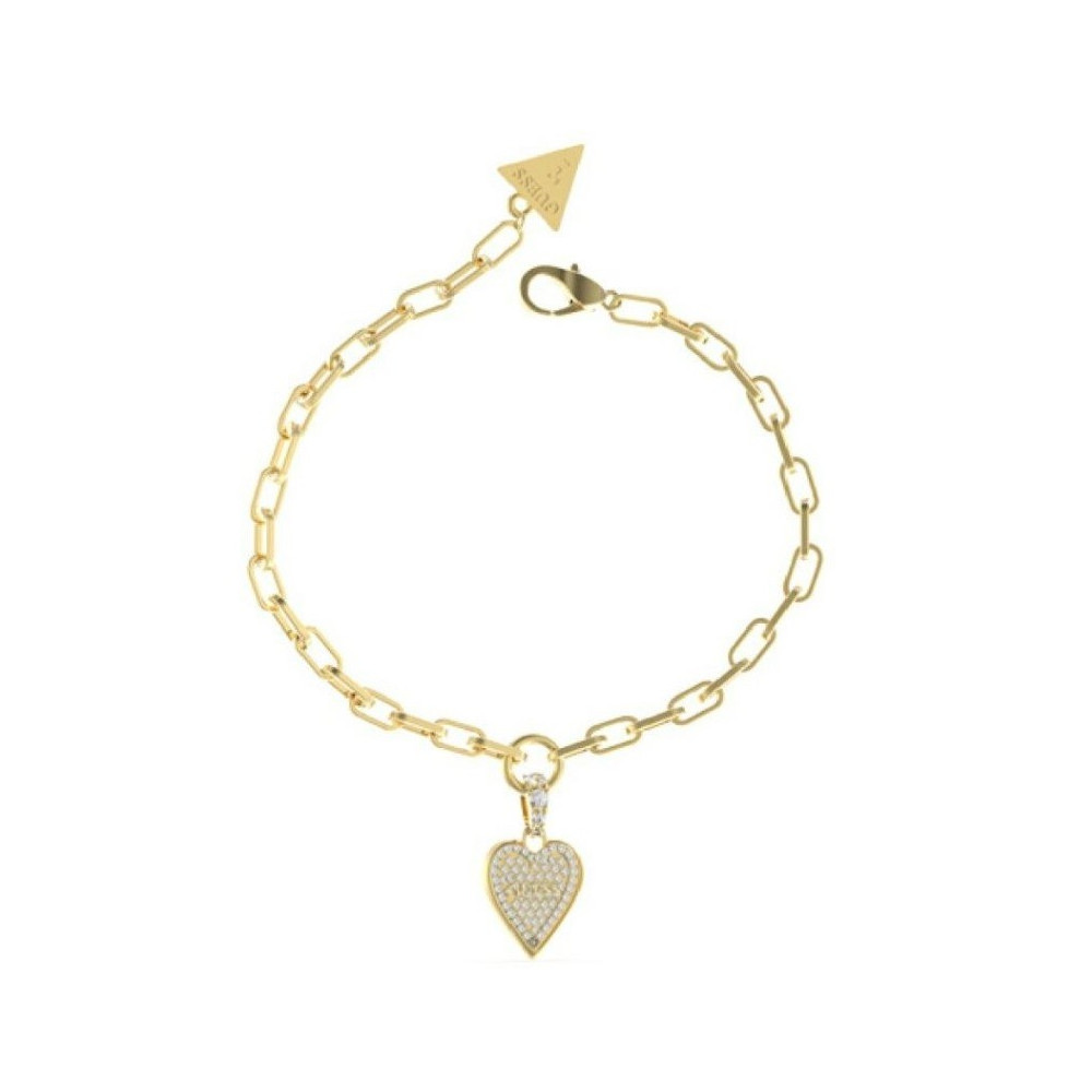 Le Bracelet femme Guess, Love me tender, acier PVD jaune, JUBB03250JWYGS