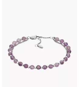Le Bracelet Femme FOSSIL, All stacked up, en acier et améthyste, JF04685040