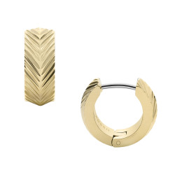 Boucles d’oreilles Créoles, Harlow Linear Texture, en acier inoxydable, dorées FOSSIL, JF04116710
