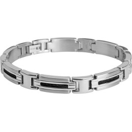 Le Bracelet Acier/Câble MARINA, Largeur 8.5mm, Bicolore PVD Noir, ROCHET, B062361