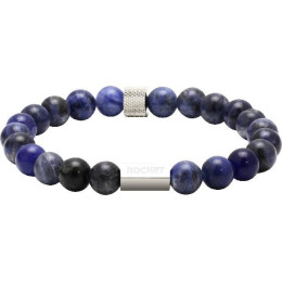 Le Bracelet ZEN, Perles de 8mm, Lapis lazuli et Acier moleté, ROCHET, B286012