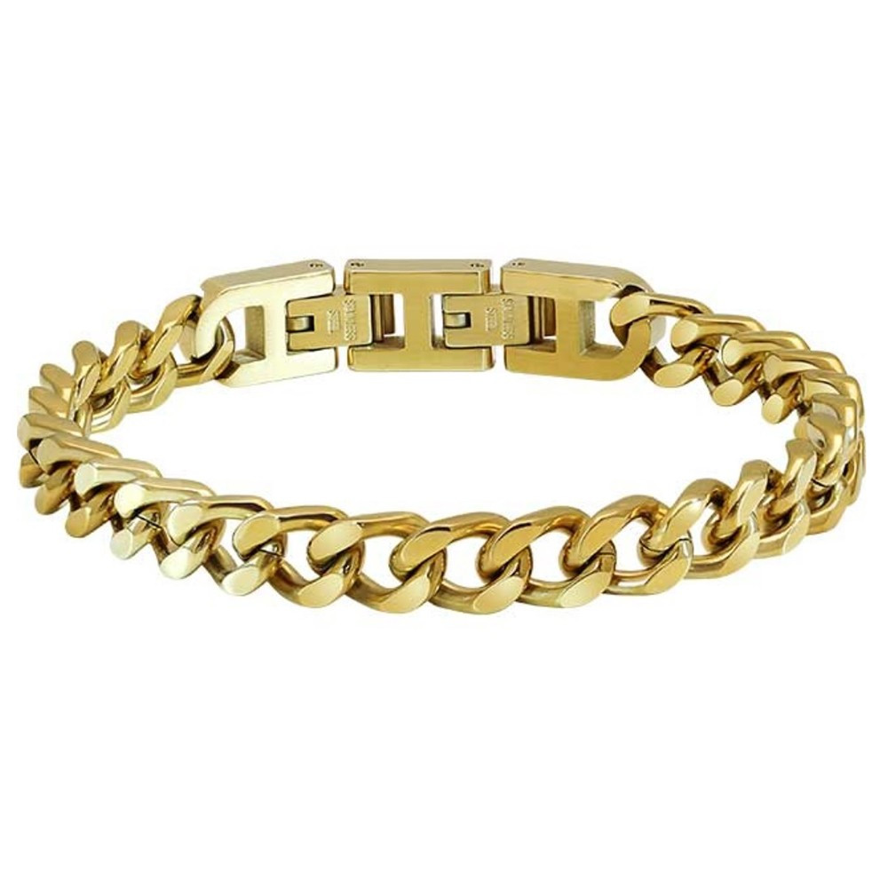 Bracelet Acier DANDY PVD Jaune 20.5 cm, Rochet HB07186