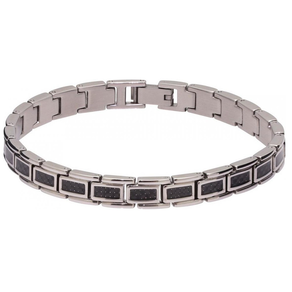 Bracelet Acier/Carbone MERCURY 8mm Acier 21cm, Rochet HB4781