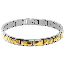 Bracelet Acier LOFT 8mm Bicolore PVD Jaune 22cm, Rochet HB7283