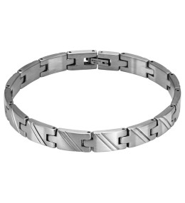 Bracelet Acier satiné DEAR 8mm Acier 21cm, Rochet HB7480