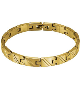 Bracelet Acier satiné DEAR 8mm PVD Jaune 21cm, Rochet HB7486