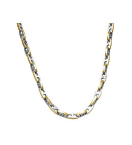 Collier Acier GALION 6,5mm Bicolore PVD Jaune 51cm, Rochet HC7183