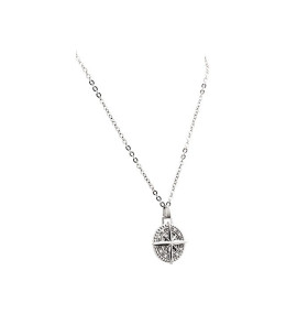 Collier Pendentif Acier CAP HORN 25mm Acier poli + Chaine réglable 55cm, Rochet HP0880
