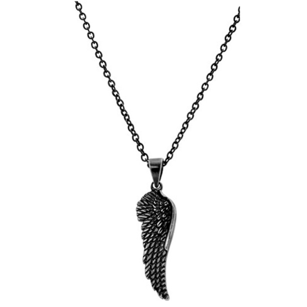 Collier avec Pendentif FURY Aile d'ange Acier vintage 39,5x13,5mm Chaîne 50cm, Rochet HP6466