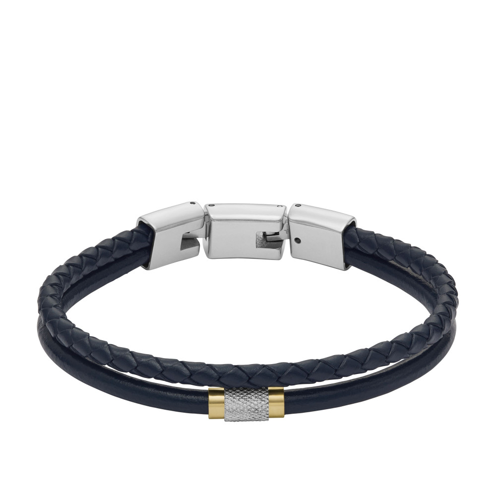 Le Bracelet Homme FOSSIL, All stacked up, en acier et multirangs cuir, JF04703998 Le Bracelet Homme FOSSIL, All stacked up, en acier et multirangs cuir, JF04703998