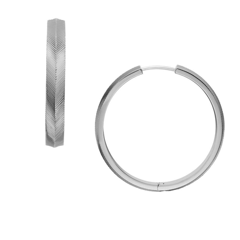 Les Boucles d'oreilles Femme FOSSIL, Harlow linear texture, en acier, JF04668040