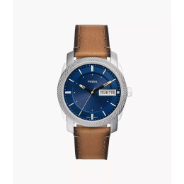 La Montre homme FOSSIL, MACHINE, 3 aiguilles, jour et date, Acier et cuir, FS5920