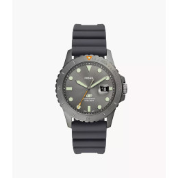 La Montre homme FOSSIL, BLUE DIVE, 3 aiguilles et date, Acier et silicone, FS5994